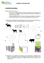 Alarme SMS automatique de piégeage ou de passage d'animaux